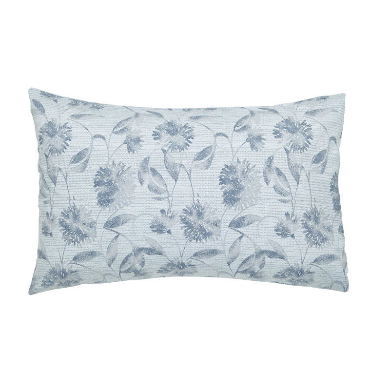 Kalea Cotton Floral Duvet Cover Set with Pillowcases Included, Blue, Double Duvet Cover + 2 Pillowcases