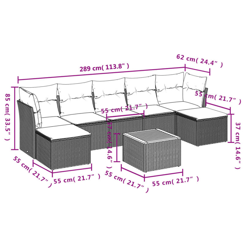 Ensemble de canapé de jardin Vidaxl