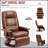 Faux Leather Manual Recliner With Adjustable Swivel, Footrest, And Wrapped Armrest For Ultimate Comfort
