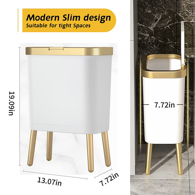 Poubelle en plastique (4 gallons), Blanc