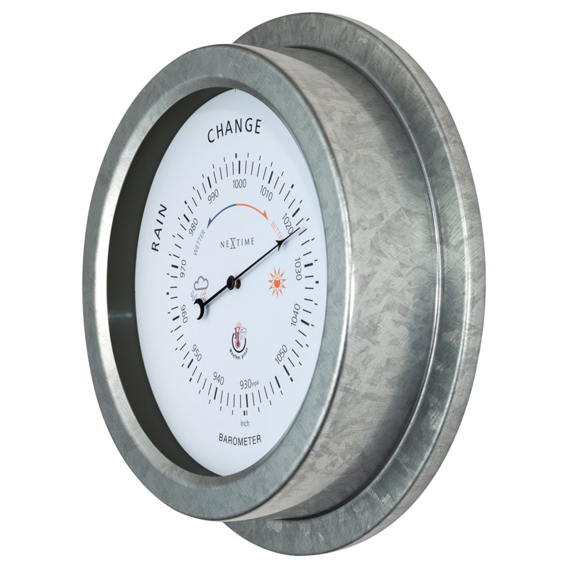 Garden Collection 22cm Wireless Outdoor Barometer, Grey