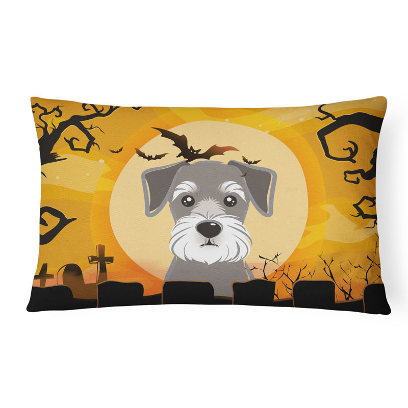  Coussin intérieur / extérieur Halloween en tissu Schnauzer