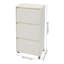 Armoire de rangement à 3 niveaux, armoire de rangement sur pied avec roulettes