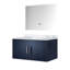36 po L x P 22 po. Meuble-lavabo bleu marine avec comptoir en marbre et miroir à DEL - coffre de rangement spacieux et spacieux, loquet à fermeture en douceur durable, compartiment, luminaire