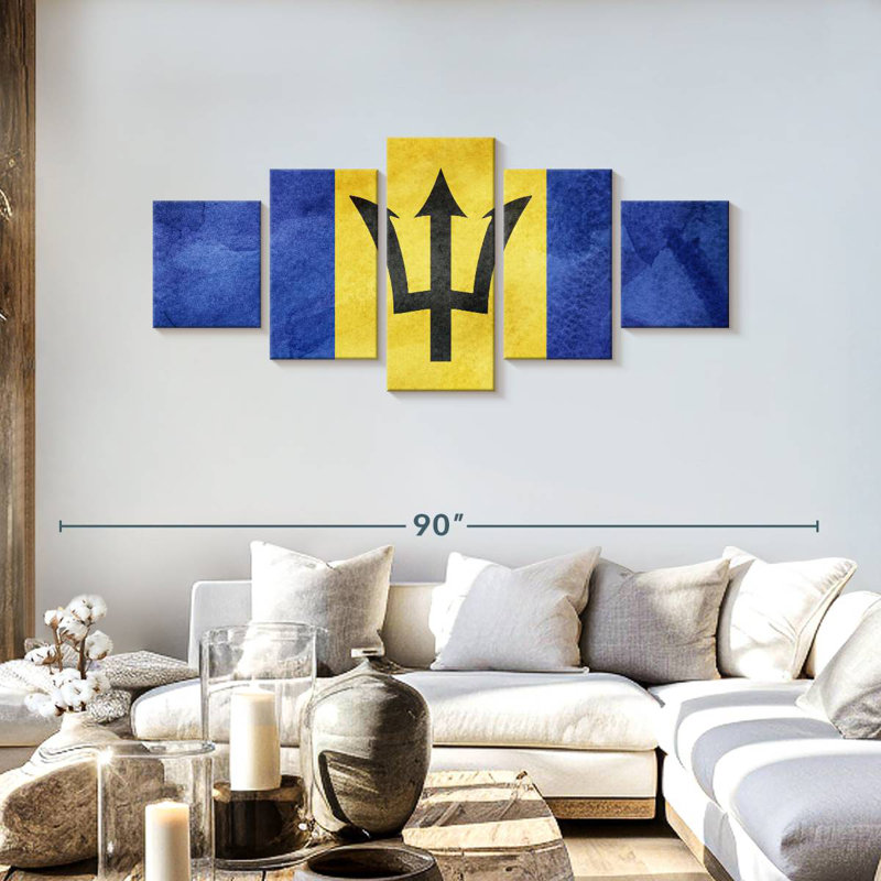 Drapeau des Caraïbes à la Barbade, H 30 po x l 68 po