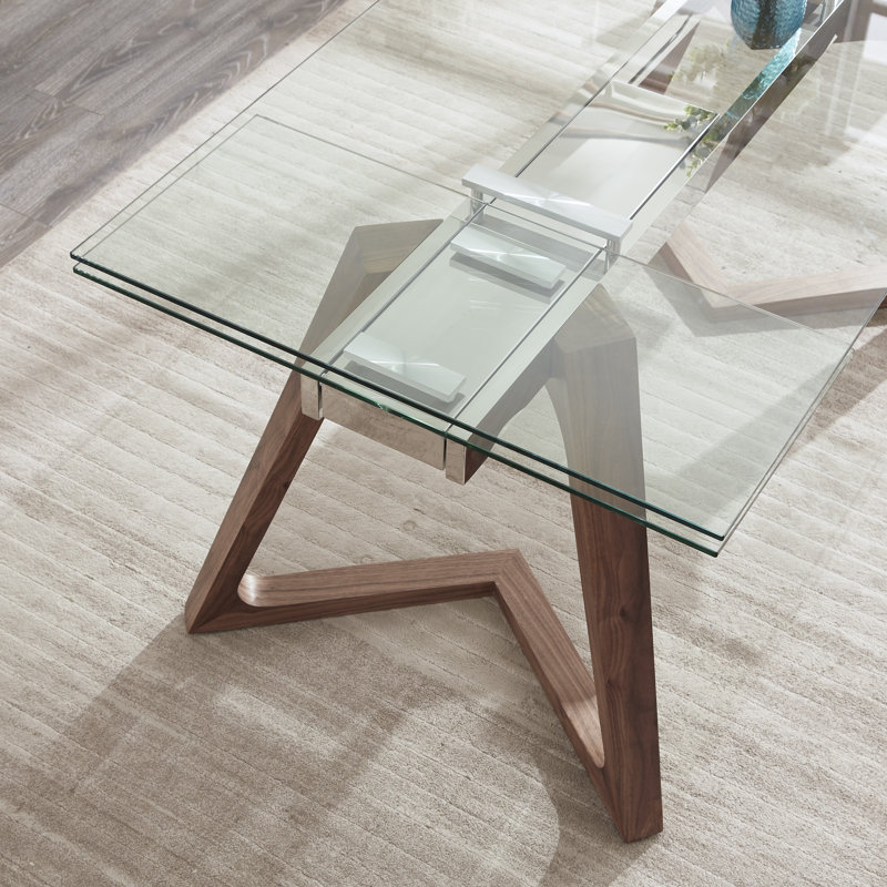 Extendable Glass Top Dining Table