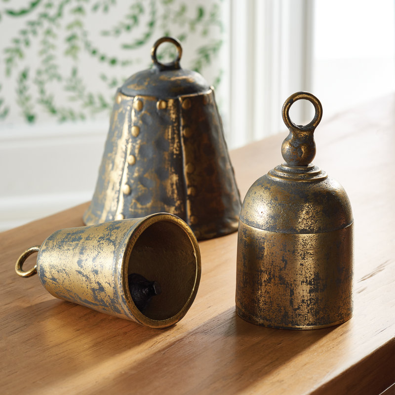 La Taverna Bells 3 Piece Set, Brown/Gold