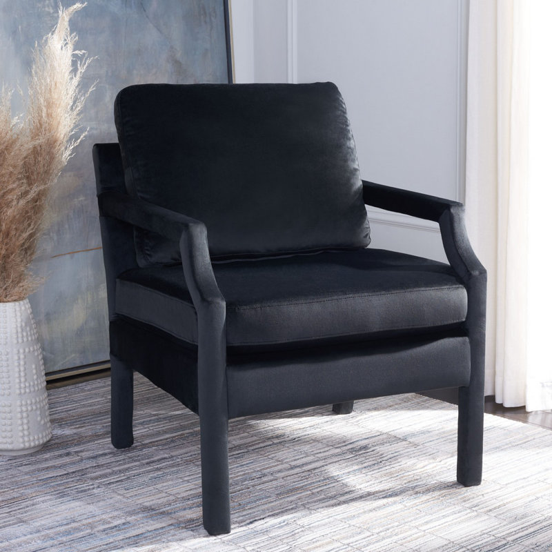 Aesha Velvet Armchair, Black Velvet