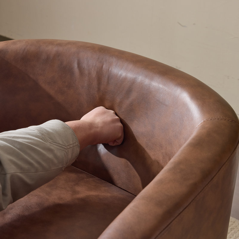 Fauteuil d'appoint pivotant brun Pu
