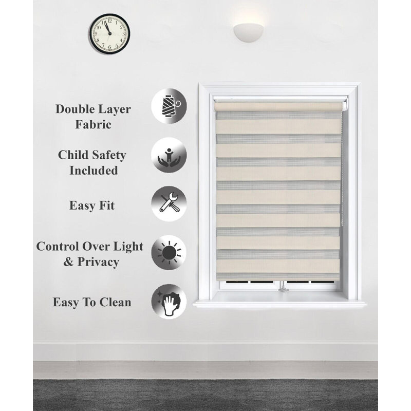 Roller Shade, Cream, 60"W x 165"L
