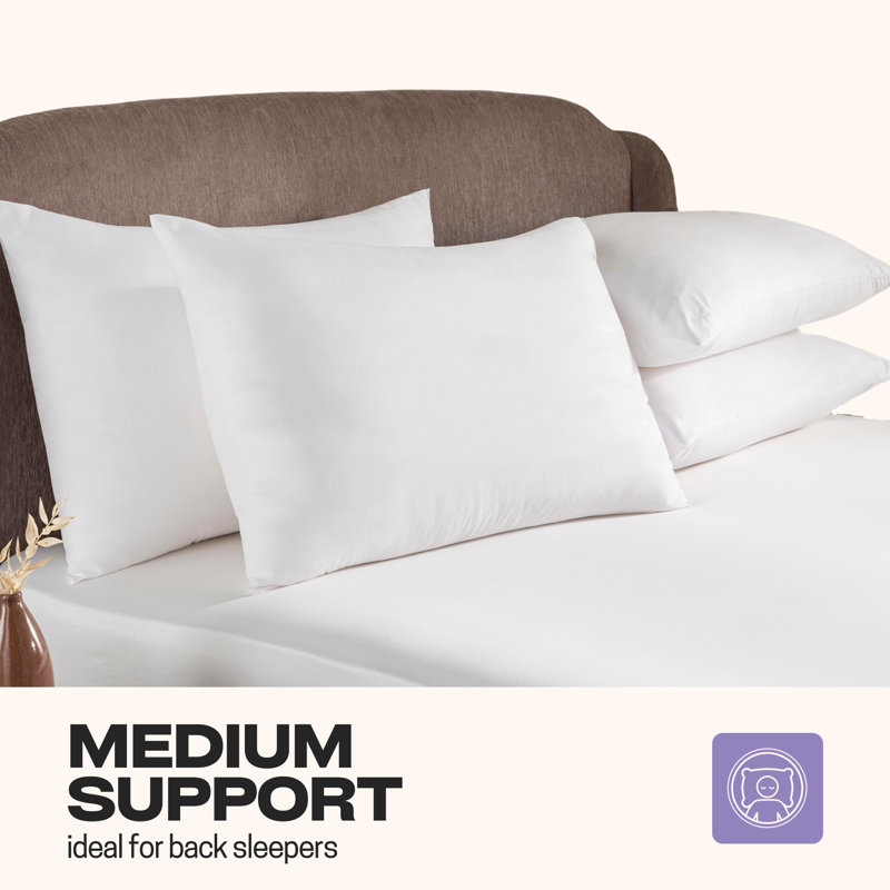 NightComfort Cosy Nights Medium Support Microfibre Anti Allergy Pillows Pack of 4