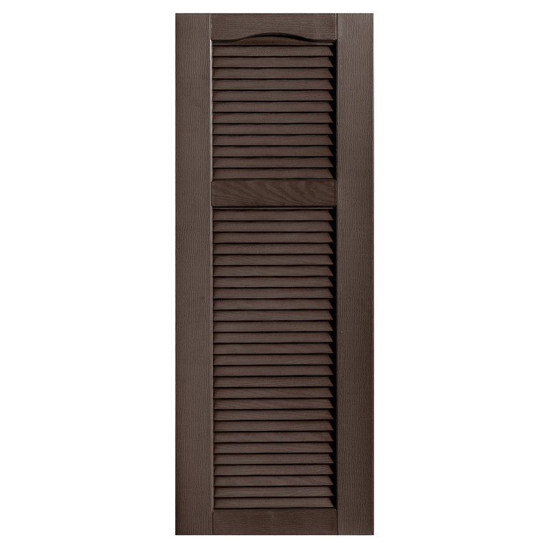 Paire de volets à persiennes style cathédrale, 54 po, 15 po, Brun