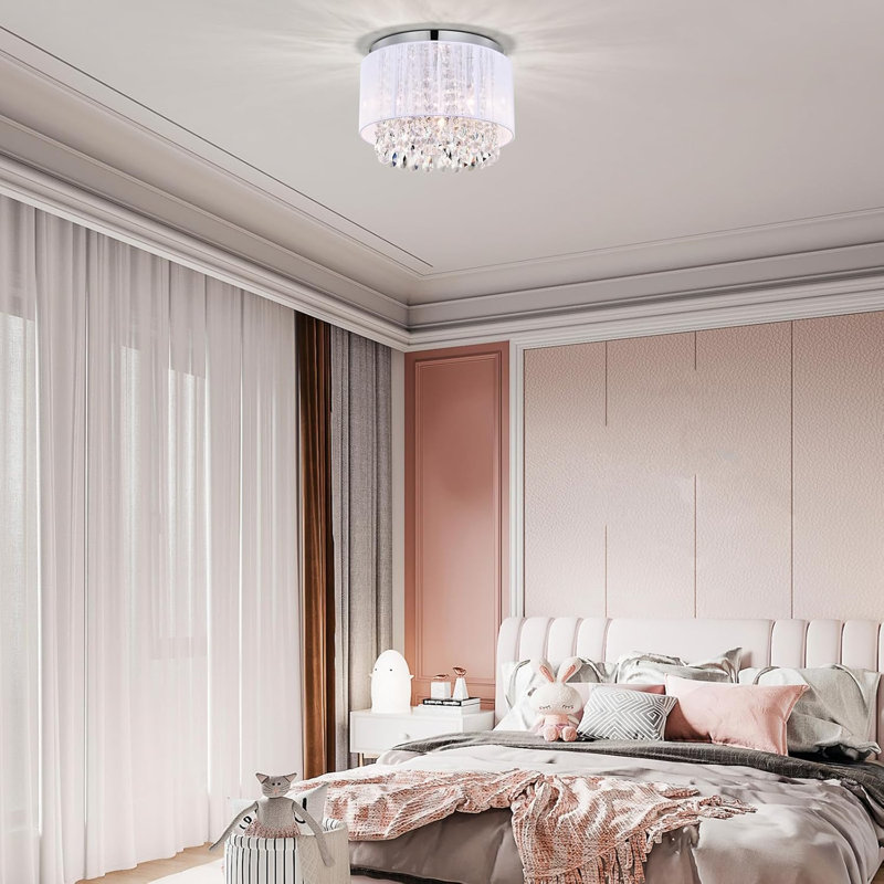 Plafonnier en cristal 3 lumières Chandelier, Blanc