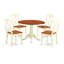 L'ensemble de mobilier de salle à manger 5 pièces comprend une table de cuisine ronde avec Dropleaf et 4 chaises de salle à manger, 42 po x 42 po, babeurre et cerise-1005409569-1005409575-1064442624