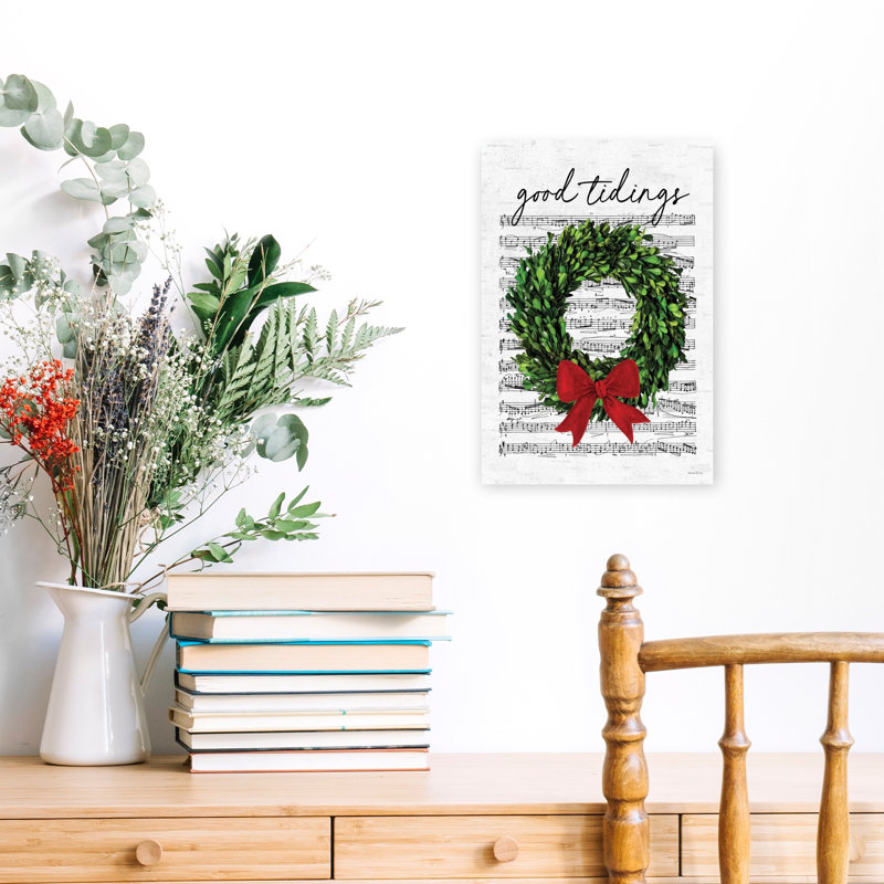 Good Tidings 1 Piece Wrapped Canvas Wall Art, 45.72cm H x 30.48cm W