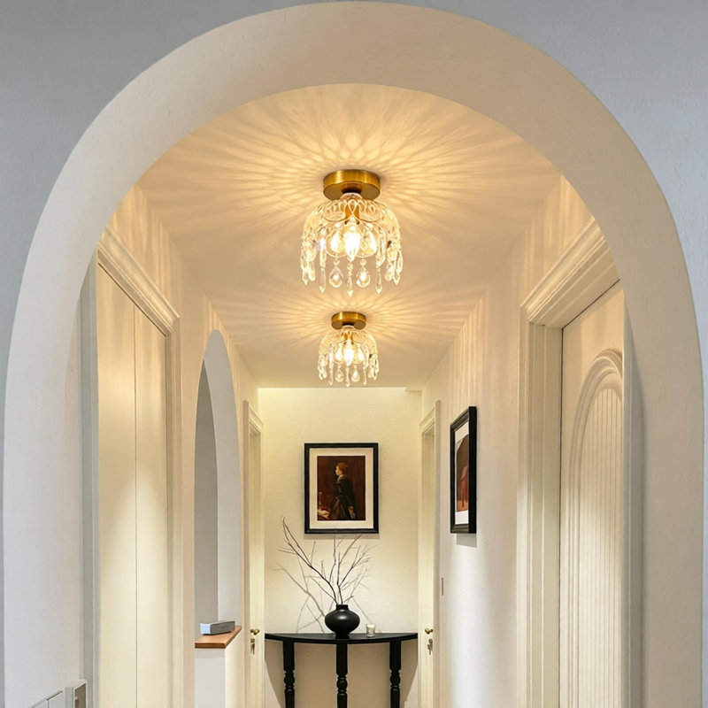 Plafonnier 3 couleurs en cristal français 7,87 "- lustre de luxe à intensité variable
