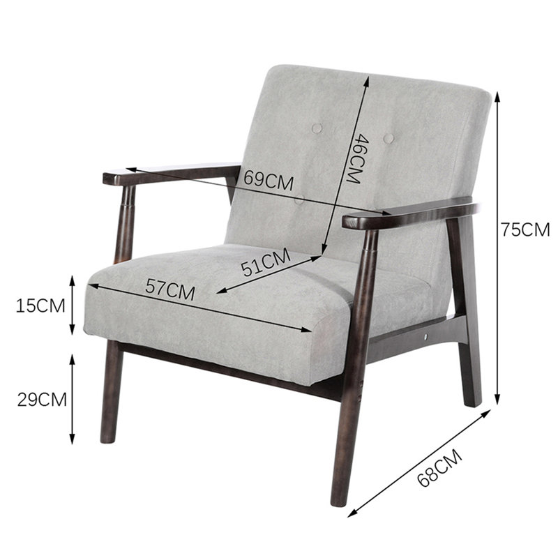 Croix Solid Wooden Frame Upholstered Tufted Armchair, Maroon