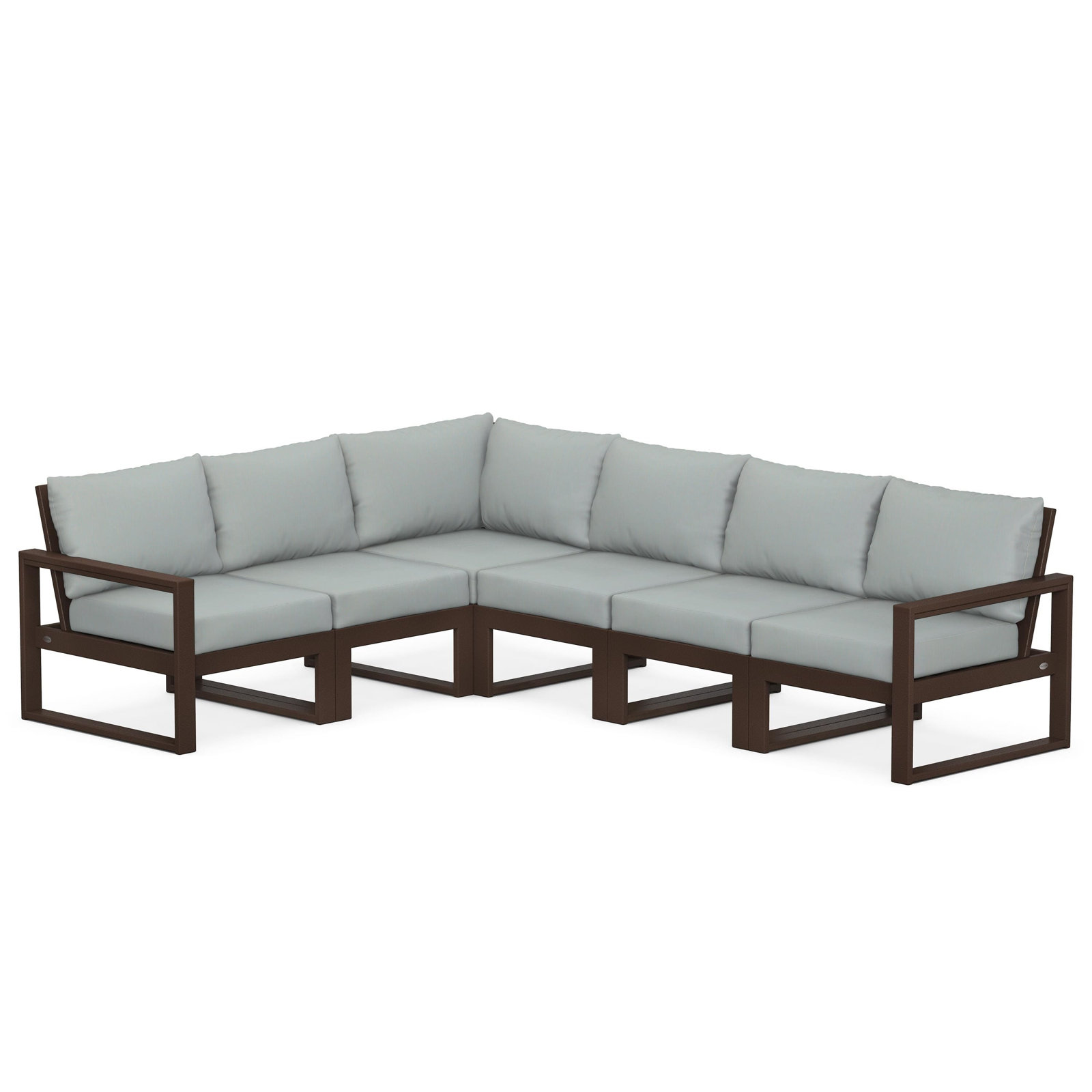 POLYWOOD® Edge 111" Patio Sectional, Spa, Mahogany