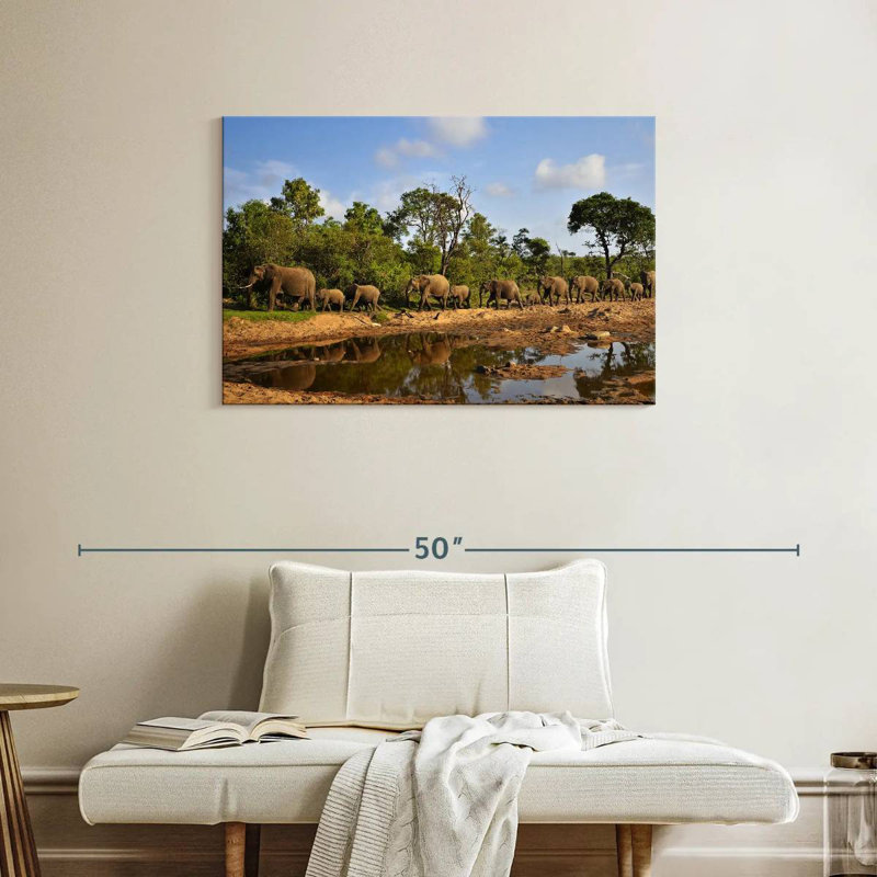 Brampt Kruger Park Elephants, 24" H x 36" W