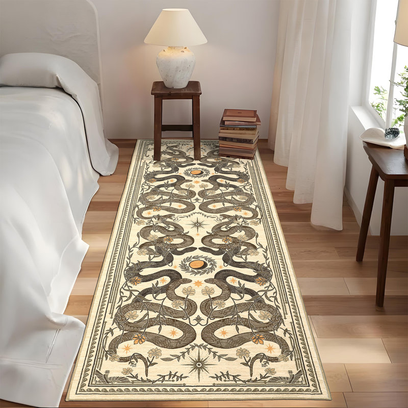 Tapis lavable à la machine Snakes Tapis antidérapant Wild Life, Chameau, Tapis de couloir 2 pi x 6 pi