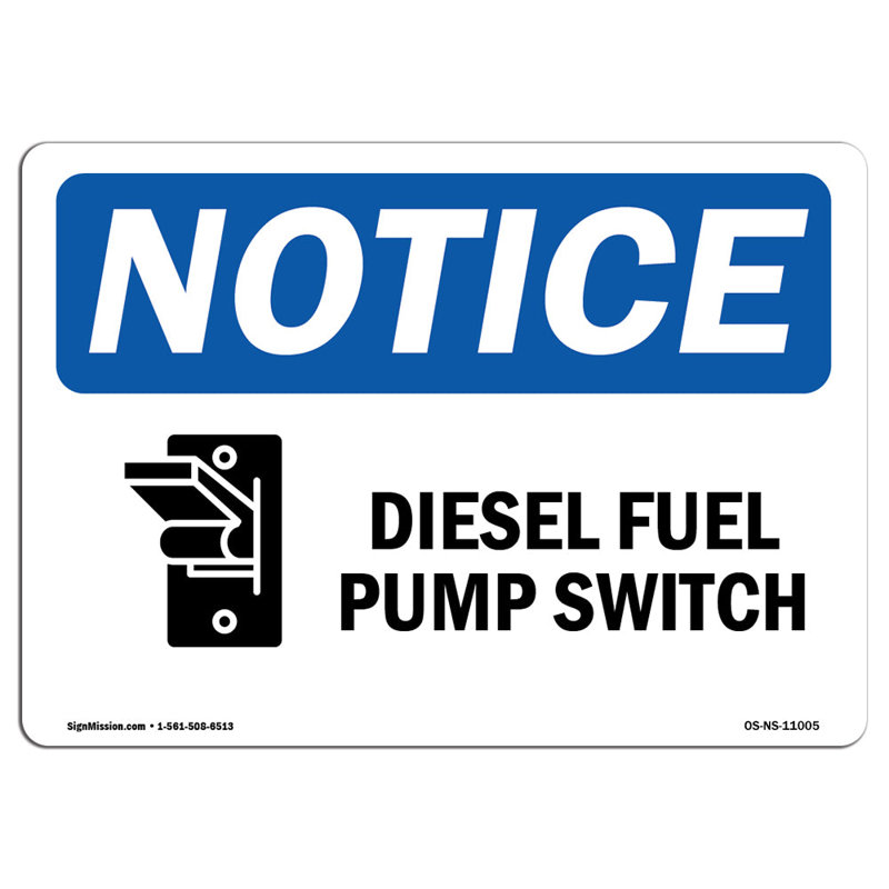 Diesel Fuel Pump Switch Sign