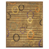 Keystone Hand Knotted Patchwork Area Rug in Green/Brown