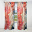 Rideau occultant en velours rose et blanc Coastal Coral - 1 panneau-794854987