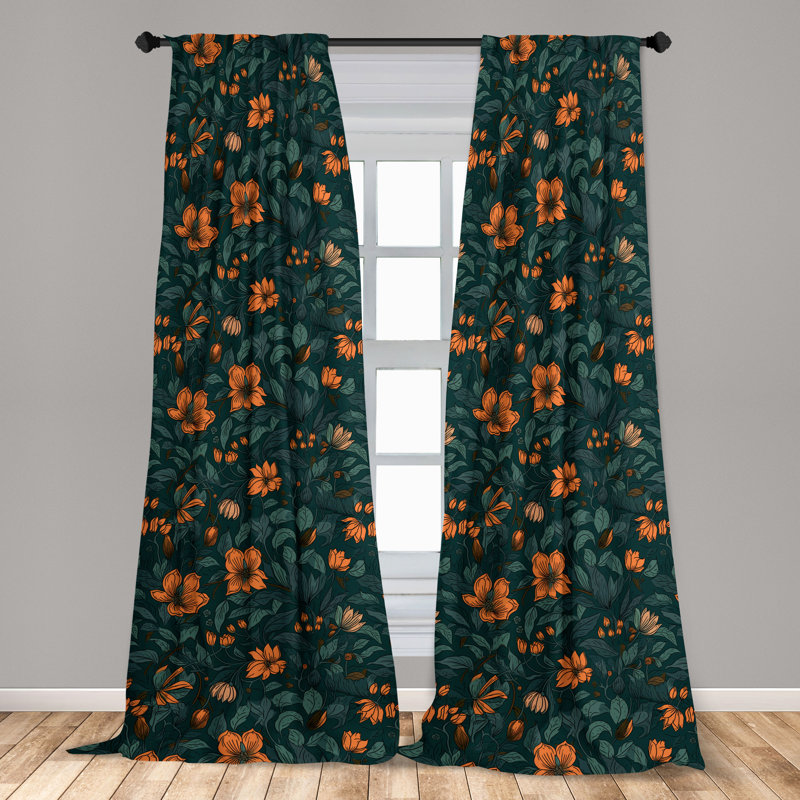 Jeramaine Semi Sheer Curtain Pair, 28" W x 63" H