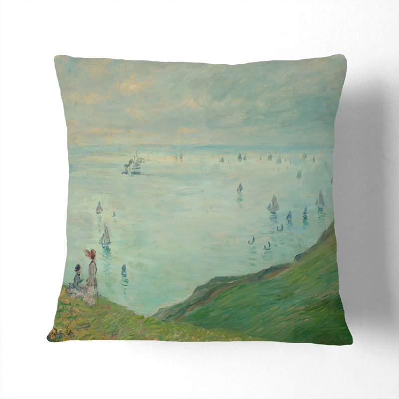 Cliffs at Pourville Scatter Cushion, 55cm H x 55cm W x 20cm D, White