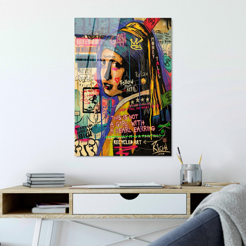 Superbe peinture murale en verre trempé 27,6 po x 39,4 po | 100% verre trempé, épaisseur: 0,16 pouce | Décoration élégante pour le salon ou le bureau, durable et facile à nettoyer, idée de cadeau parfaite