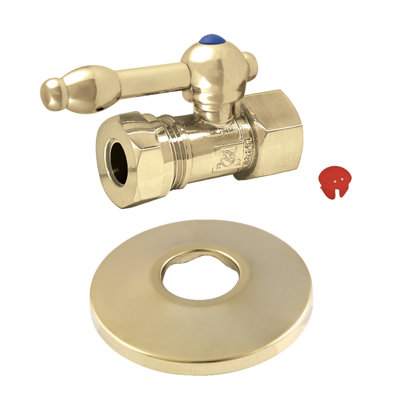 Valve d’arrêt de porte en quart de tour rectiligne avec collerette