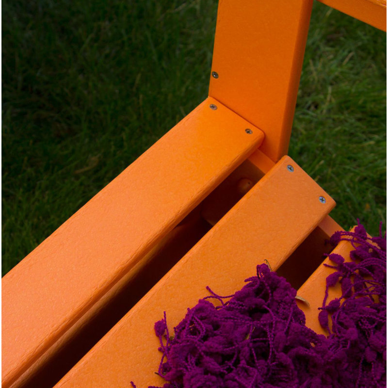 POLYWOOD Classic Adirondack Folding Adirondack 5-Piece Conversation Group, Sunset Red/Orange