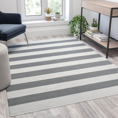 Tapis rayé tissé à la main Wolana