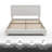 Boucle Bed Frame,Upholstered Bed Frame With Headboard, Surface Cover Soft Cloud Bed Frame Easy Assembly, No Box Spring Required-1804579946-1804579945