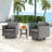 Aldos All Weather Outdoor Patio Swivel Rocker Conversation Set With Thick Cushions and Table