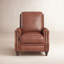 Fauteuil inclinable par pression en cuir véritable de 33 po Andrena-12588765
