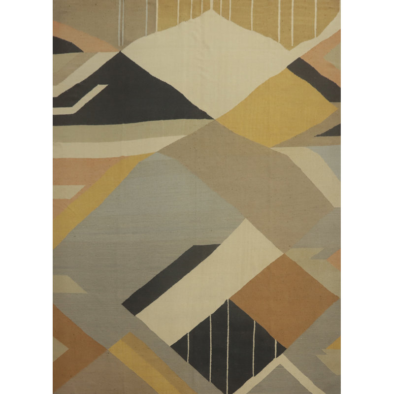 Vegetable Dye Kilim Modern Large Rug 13x14