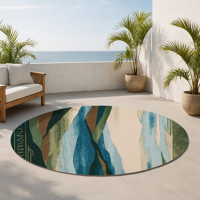 Tapis intérieur et extérieur Tranquil Maze, Round 5'