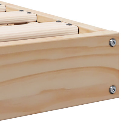 Floor Bed Frame Solid Pine Wood