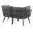 Modway Riverside 2 Piece Outdoor Patio Aluminum Sectional Sofa Set-30745327