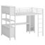 Lit mezzanine en métal avec garde-robe et bureau en L, avec cubes de rangement et tablettes-678344494