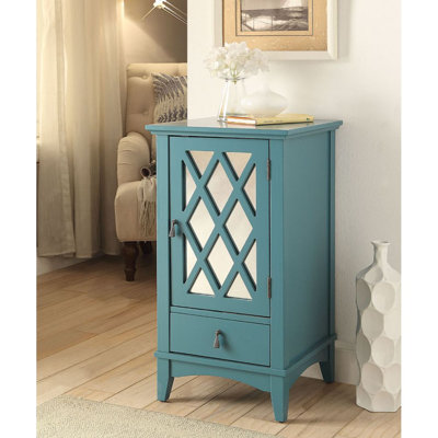 Ceara 1-Door Accent Cabinet in Teal
