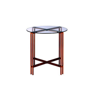 Table de bout Brentley avec plateau en verre et base en métal