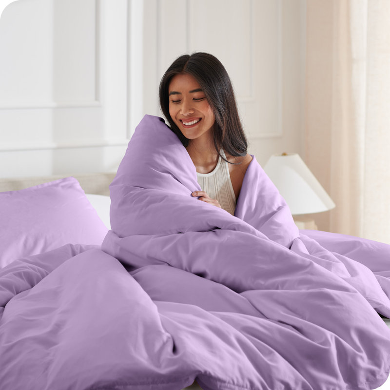 Ensemble de housse de couette en microfibre délavée, Lavande, Housse de couette très grand et 2 très grandes t