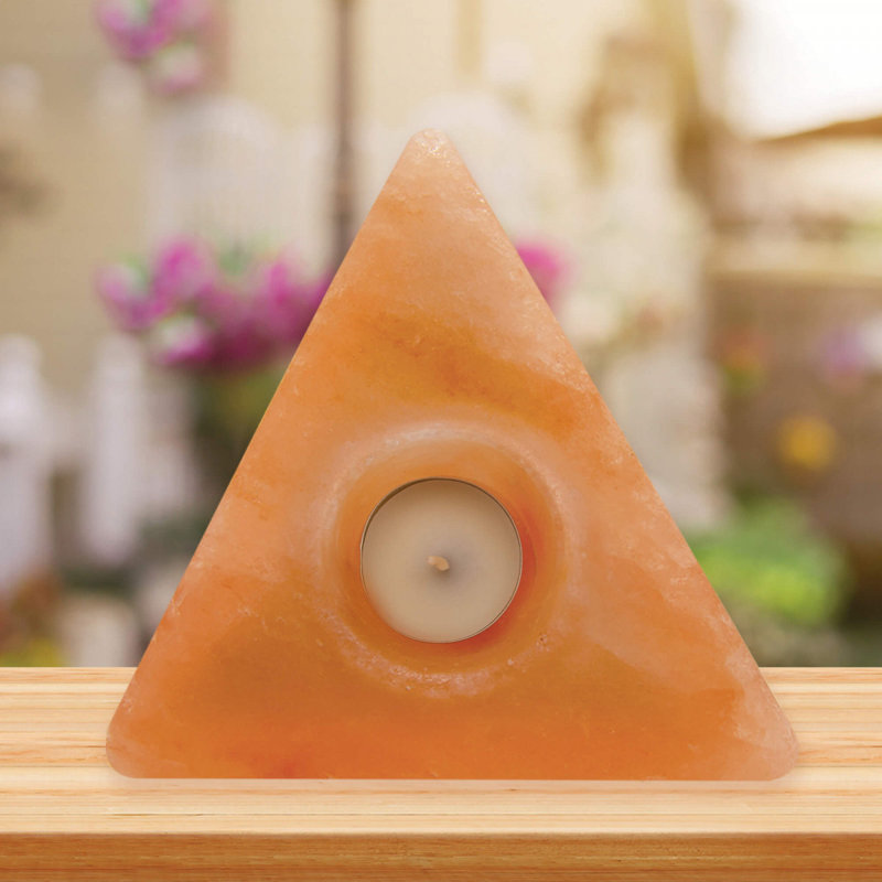 2.5'' H Salt Tabletop Tealight Holder with Candle Included