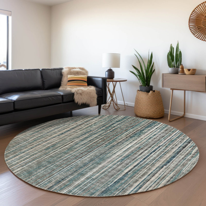  Premium Machine Washable Myalee AMF31 Rug, Round 8'