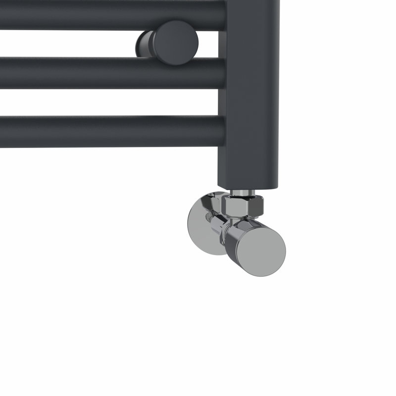 Wiest Straight Heated Towel Rail Radiator Bathroom Ladder Warmer, 120cm H x 60cm W x 3cm D, Anthracite