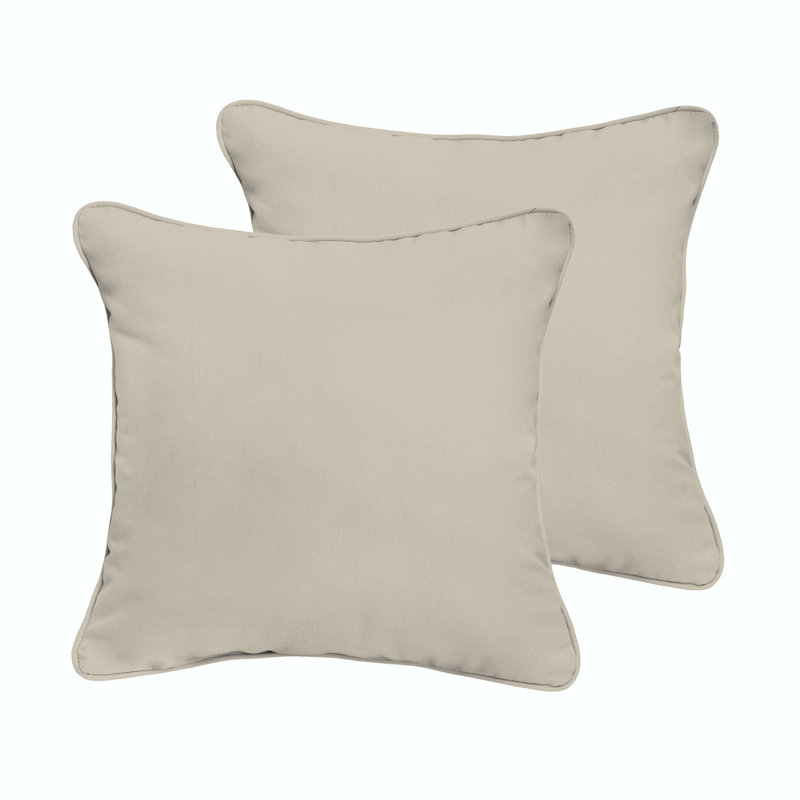 Housse de coussin d'extérieur carré Selene, Ivoire, H 24 po x l 24 po