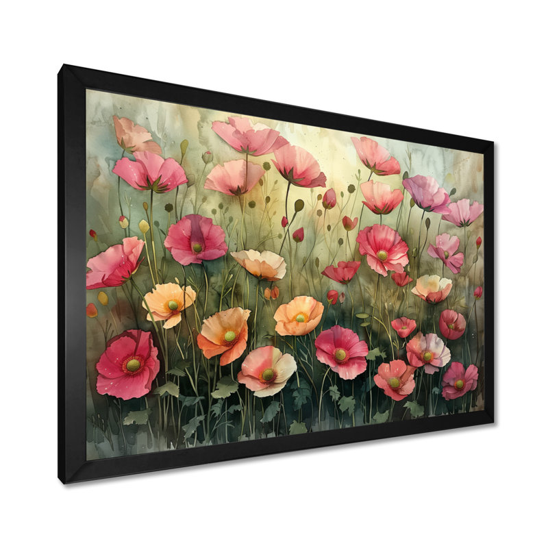 Vianney - Buttercups, art mural, Toile encadrée noire simple, H 12 po x l 20 po x P 1 po