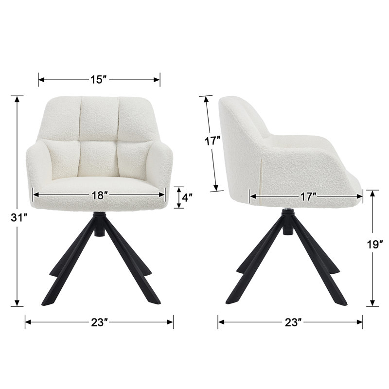 Ensemble de tables de salle à manger rondes de style Mid-Century avec chaises pivotantes, Brun, 3 pièces: table, 2 chaises